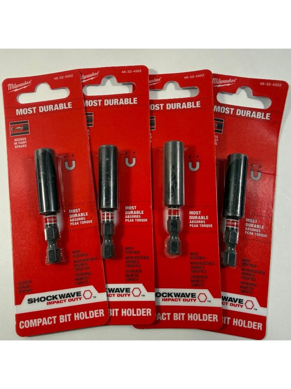 Milwaukee 4 Pack -2-3/8 Compact Magnetic Bit Holder